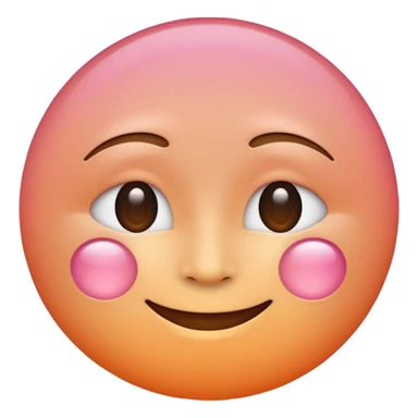 minimalist illustration of a warm glowing emoji face representing anonymous emotional connection. soft orange-pink gradient, gentle smile, organic round form, light diffusion, sense of warmth and intimacy, subtle glow around the edges, smooth and friendly aesthetic. sticker