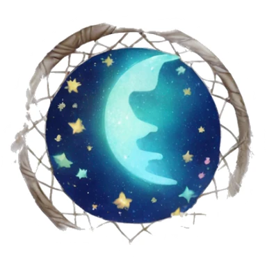 Sparkly moon-and-stars galaxy dreamcatcher sticker