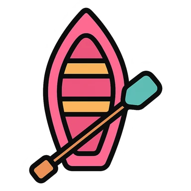pink rowing boat sticker