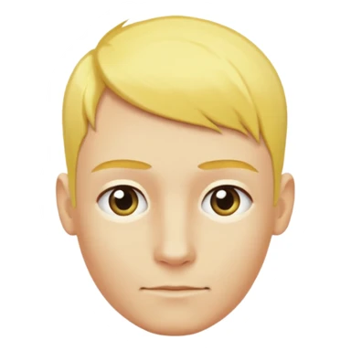 Gözlük yok saçları sarı renk sağ taraf saç kesimi sıfır sticker