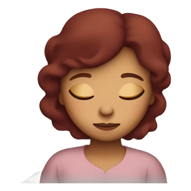 Burgundy haired girl sleeping in bed sticker