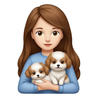 Girl with dog in hand  sticker