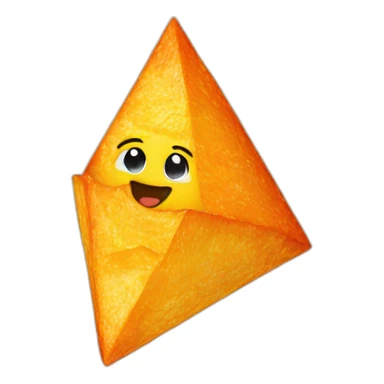 A baby that looks like a Doritos with a sun sticker