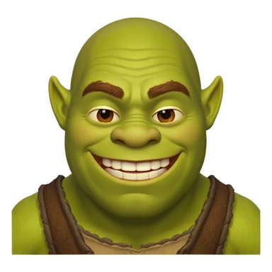 Create a Shrek emoji for a teams chat but make it more original style to the movie sticker