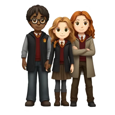 harry potter and hermione granger and ron weasley standing together sticker