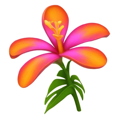 pink and orange hawaiian flower sticker