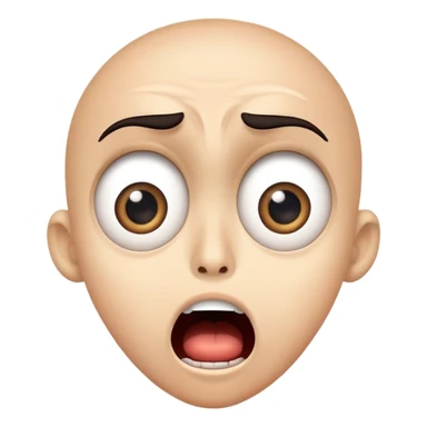 shocked face with wide eyes and open mouth, 'what the freak' reaction sticker