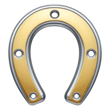 Horse shoe silver upside down  sticker