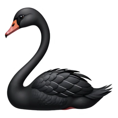 A black colour swan facing towards right side sticker
