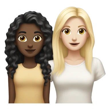 Black haired white girl and blonde haired white girl besties sticker