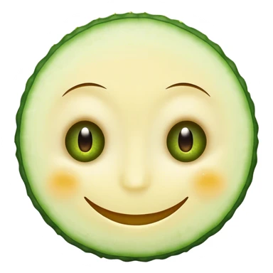 Smiley face with cucumber eyes sticker