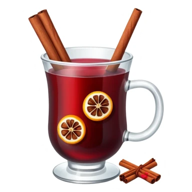 mulled wine in glass cup without straw sticker