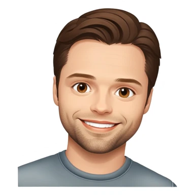 face of Sebastian Stan, smiling sticker