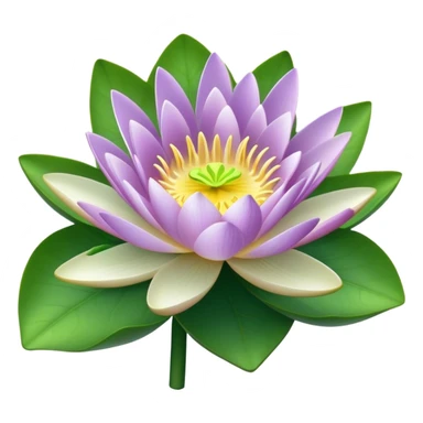 single white purple Water Lily, 
straight stem sticker