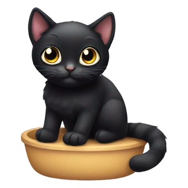 Cute Black cat with big eyes  sticker