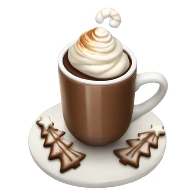 hot chocolate with whipped toasted marshmallow in a Christmas tree my g sticker