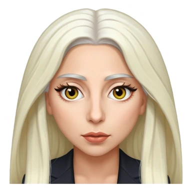 Lady Gaga with hazel eyes, long white hair sticker