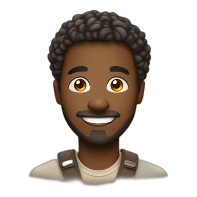 Create an emoji depicting an African man with a joyful and loving expression, showcasing the warmth and affection associated with being in love. sticker