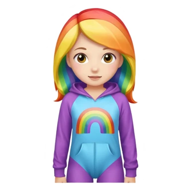 Cute girl in a rainbow onesie  sticker