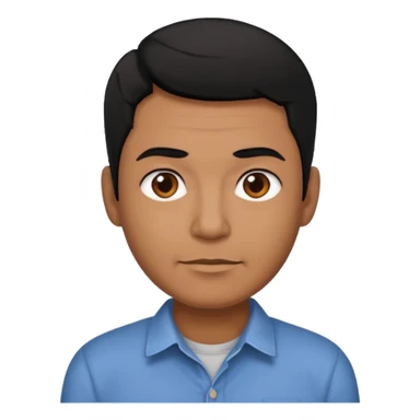 great job, now i would like a middle aged dark brown person with black hair on head in casual shirt sticker