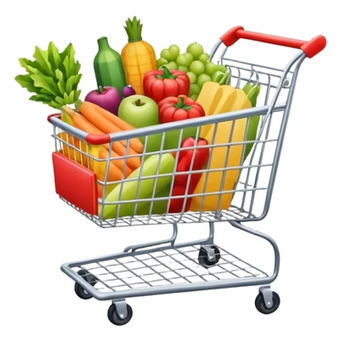 shopping cart with groceries inside sticker