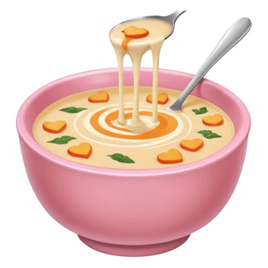 yummy soup in pink bowl sticker