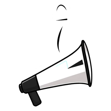 cartoon megaphone emitting sound sticker