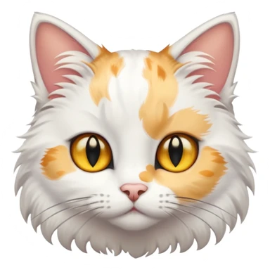 gatto bianco con macchie nere in testa e occhi gialli sticker
