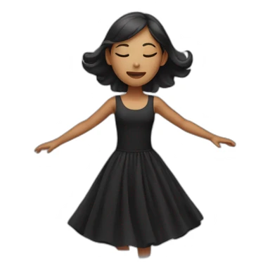 Girl dress in black dancing with the eyes closed sticker