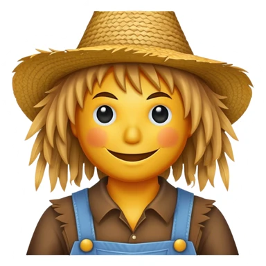 a scarecrow in twitter emoji style sticker