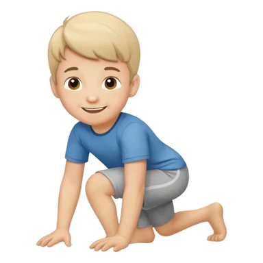 Child boy walking like animal sticker