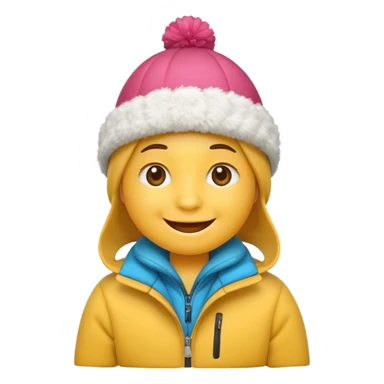 Generic Smile emoji in winter hat and jacket  sticker