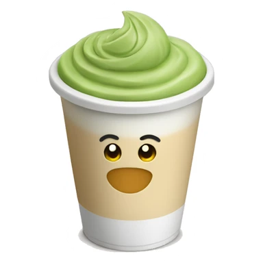 Matcha latte in a plastic cup  sticker