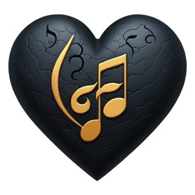 goth themed heart with a dark music note sticker