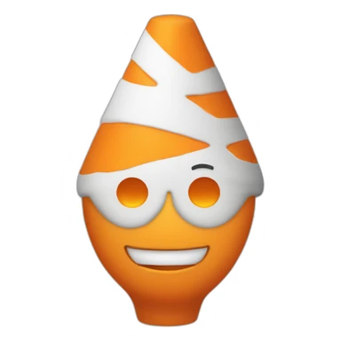 White head orange cone on head sticker