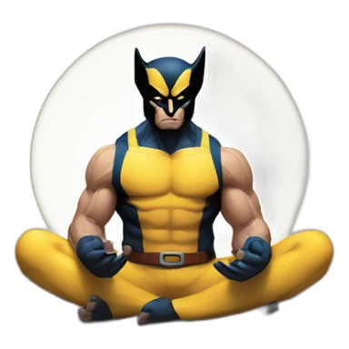 Wolverine doing a meditation sticker