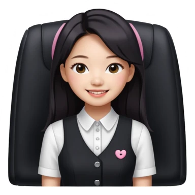 Jennie Kim from Blackpink, medium shot, wearing a stylish office dress sticker