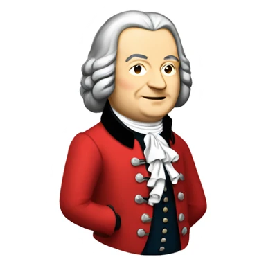 johann sebastian bach standing with red jacket sticker