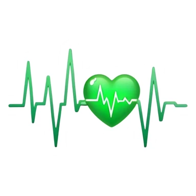 glowing green dot with ECG heartbeat line sticker