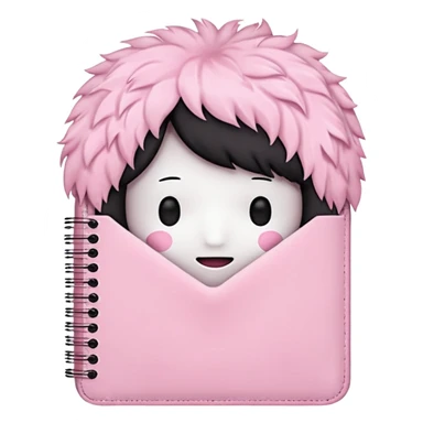 pink diary, no face, girly, fluffy, light pink  sticker
