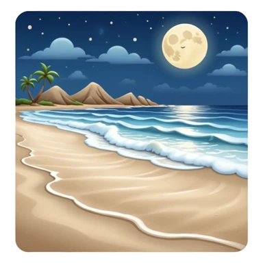 Moonlight on the beach sticker
