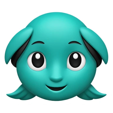 teal green with black, management logo transparent background sticker