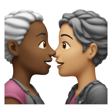 One woman whispers into the ear of another woman closing by hand sticker