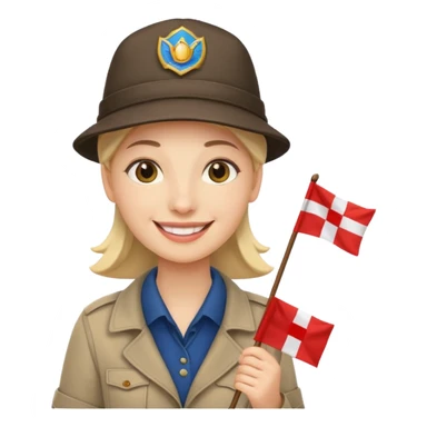 Guide + small flag, Tour Group. sticker