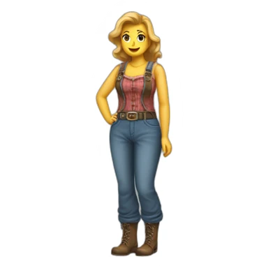 Curvy HillBilly Lady Full Length sticker