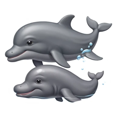 dolphin + hippo sticker