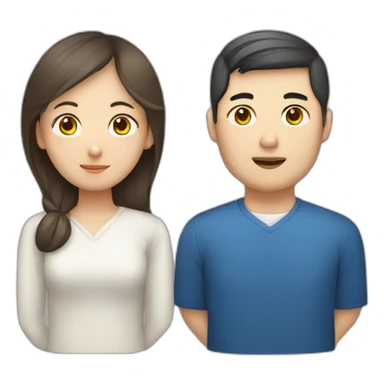 korean man and ukrainian woman sticker