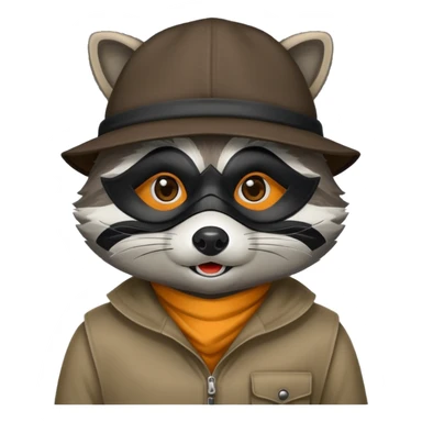 raccoon with mask and incognito hat sticker