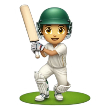 A BOY PLAYING cricket sticker