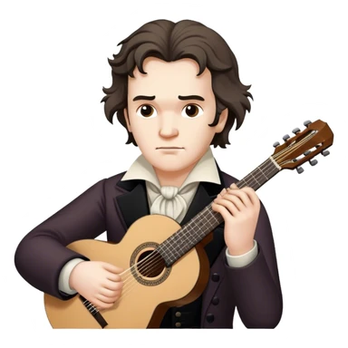 Beethoven and guitar sticker